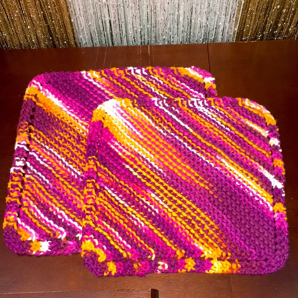 Handmade Organic Cotton Washcloth Duo